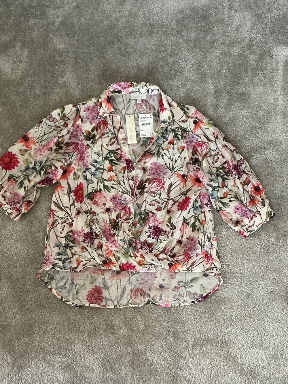 Floral Button-Front Blouse